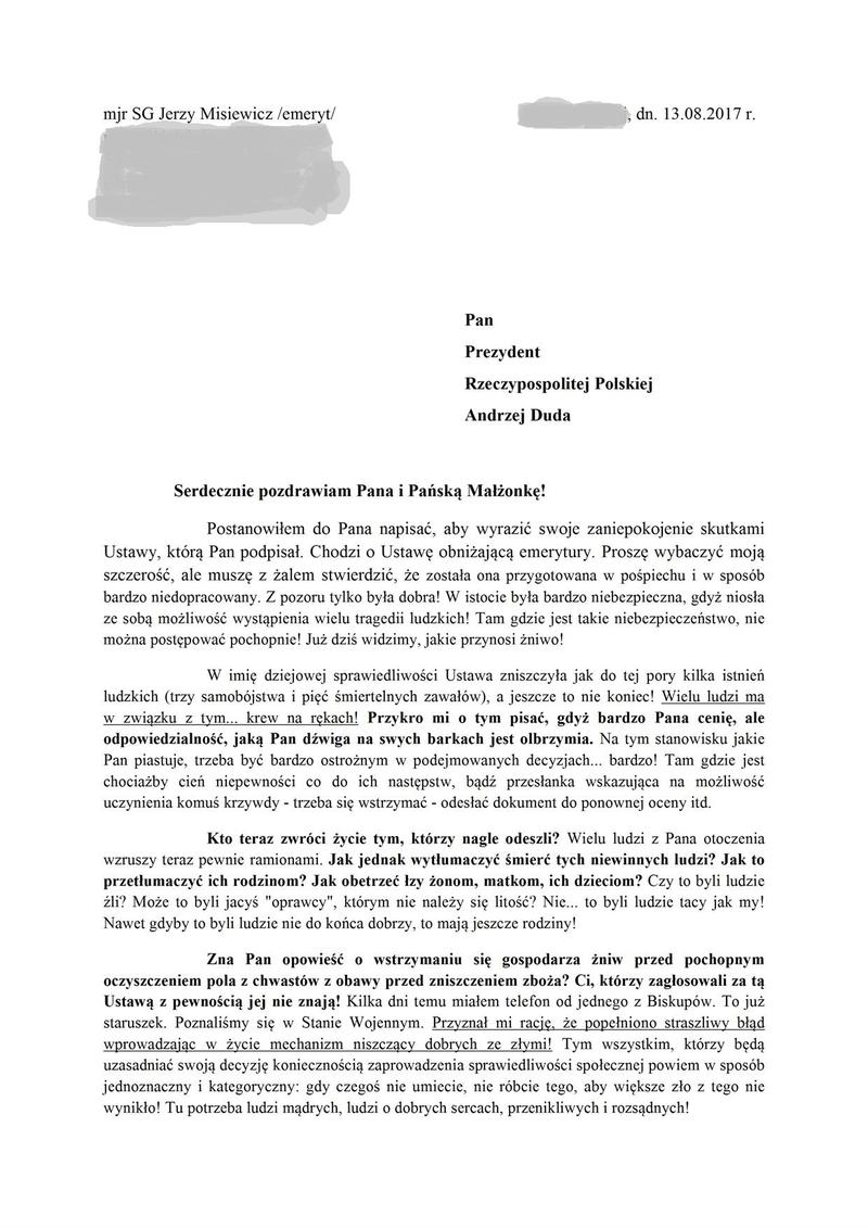 Zasady formalne listu do władz