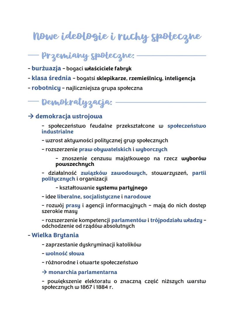 Porównanie lewicy i prawicy