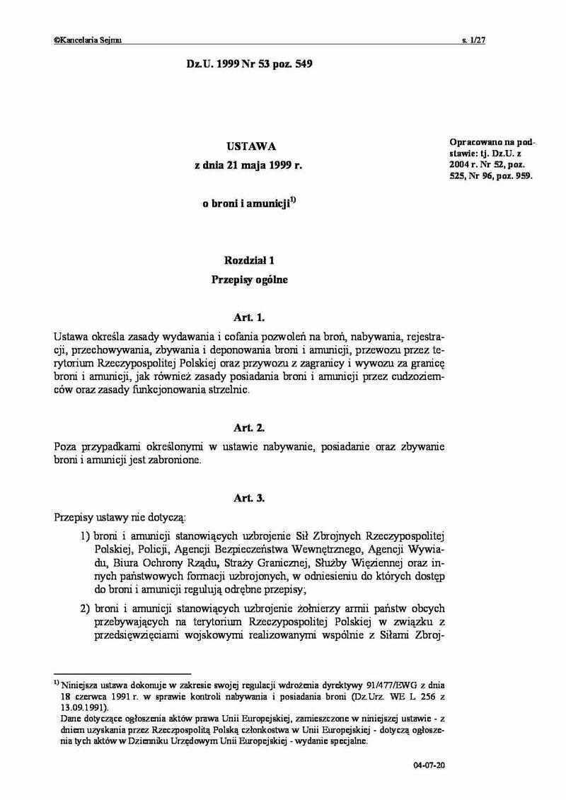 Wymagania formalne licencji na broń
