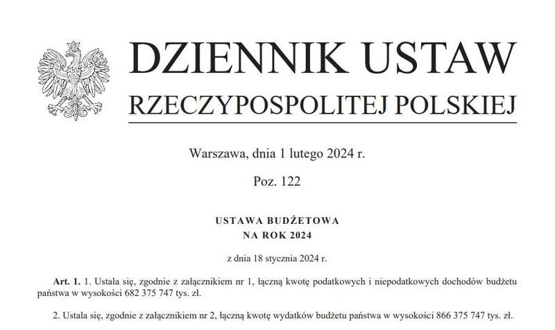 Ustawa budżetowa: kiedy zaczyna obowiązywać i co to zmienia?