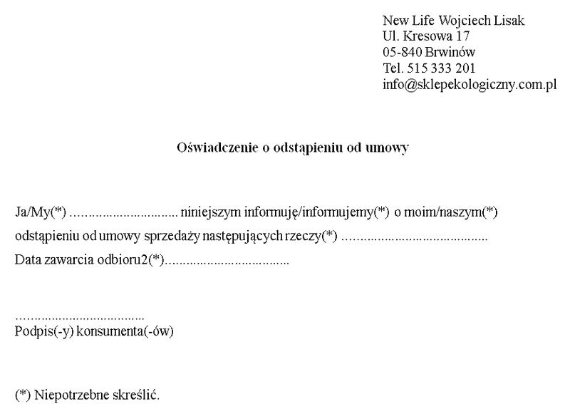 Prawo odstąpienia od umowy